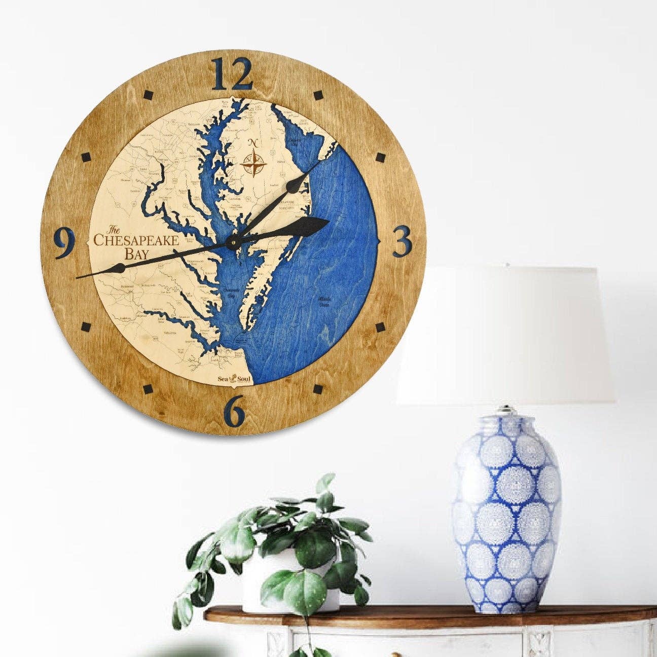 Sea & Soul Nautical Chart Art – wholesale Karta – Chesapeake Bay Topografiska nautisk 3D trä karta heminredning11