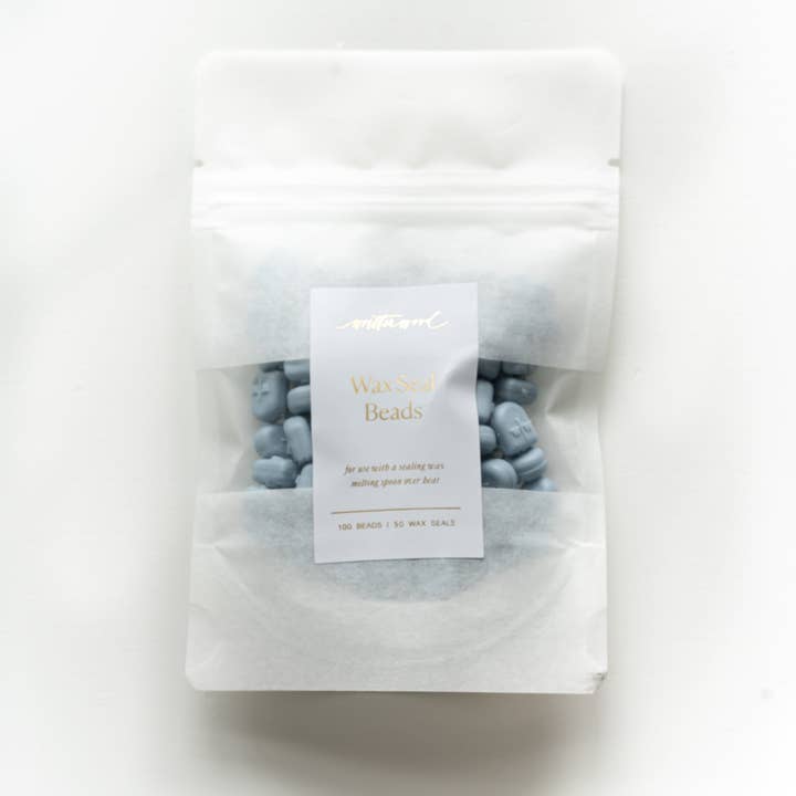 Written Word Calligraphy - Wholesale Sealing Wax - Dusty Blue Wax Beads for Wax Seals4