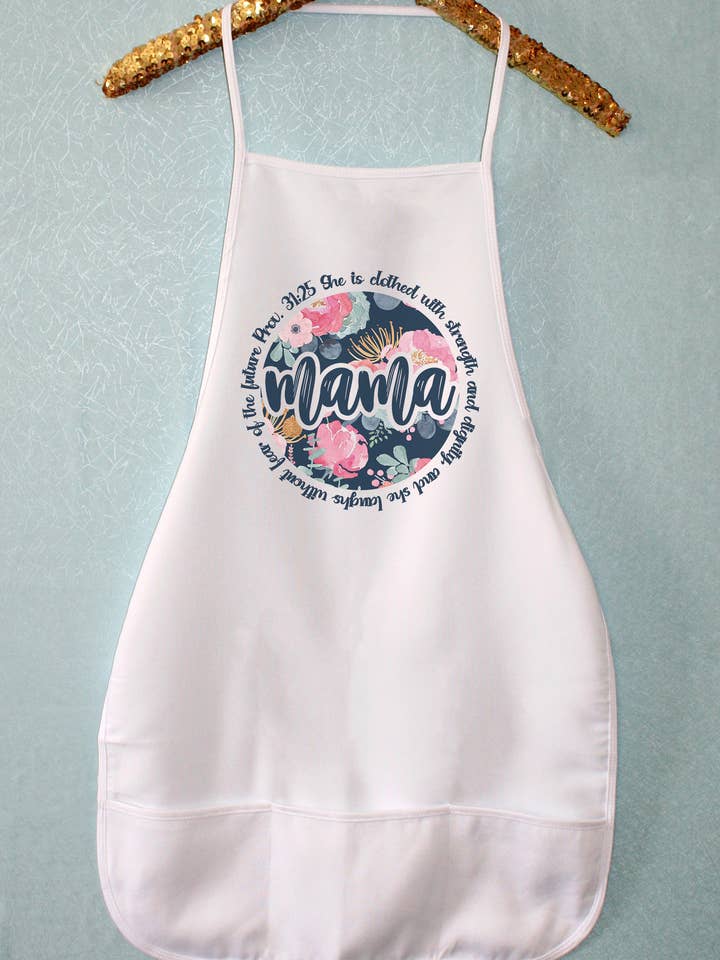 Mama Blue Floral Circle Kitchen Apron for wholesale by Cali Boutique Wholesale