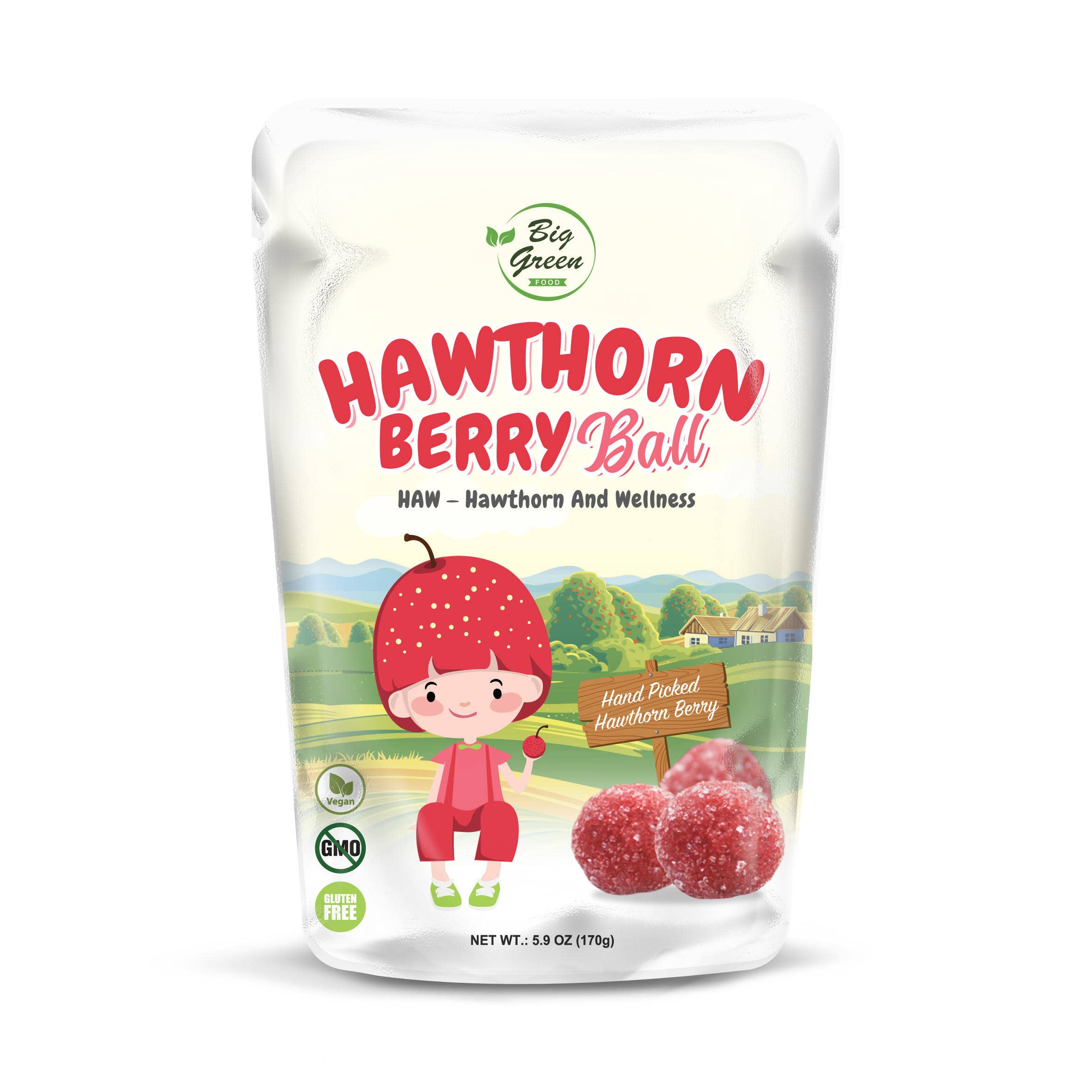 Big Green Organic Food - Wholesale Dried/Dehydrated Fruit - Hawthorn Berry Snack (Ball)