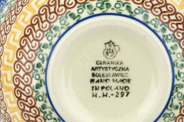 Polmedia Polish Pottery - Wholesale Bowl - Bowl 6" Grecian Sea Theme3