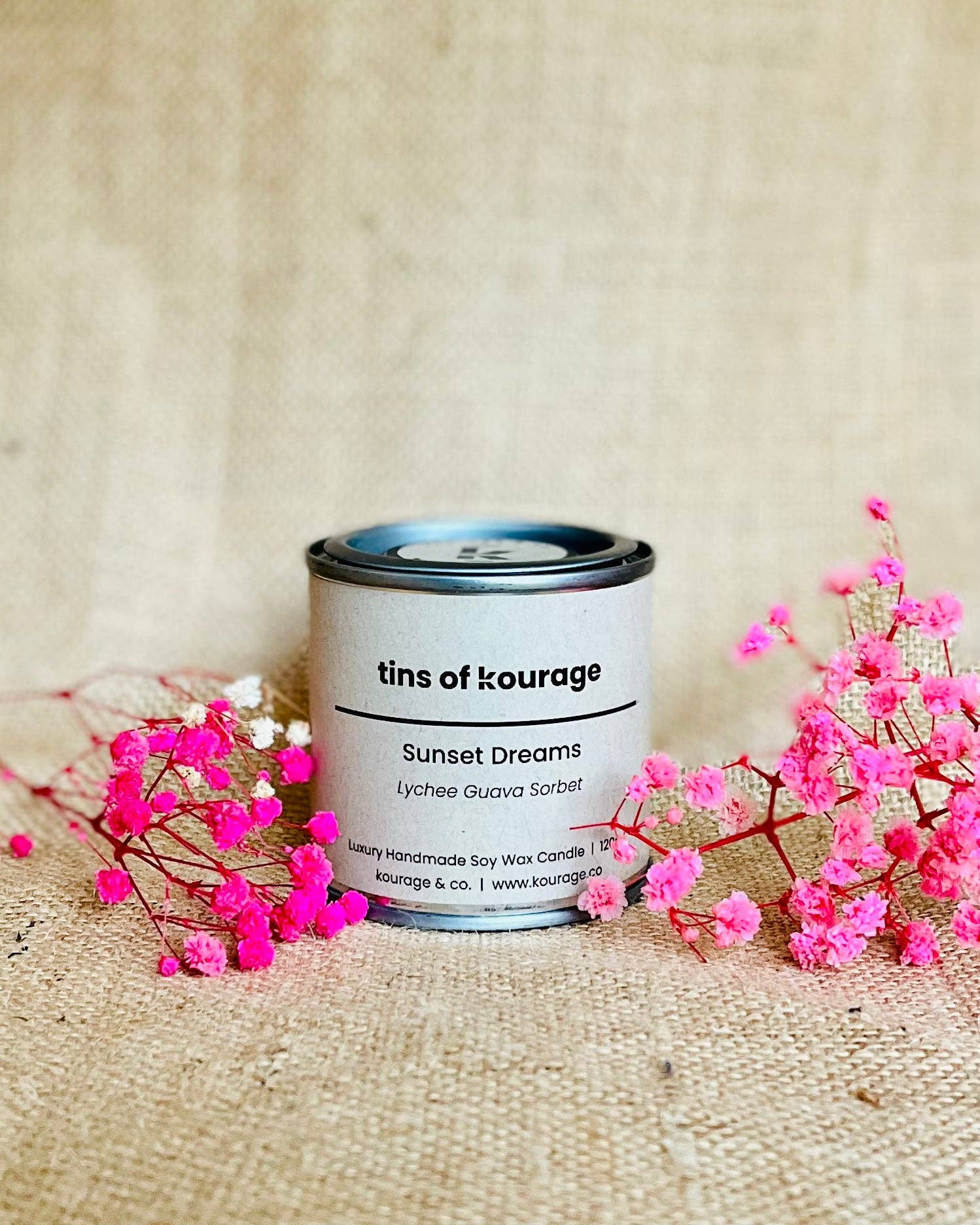 Kourage & co - Wholesale Jar/Filled Candle - Sunset Dreams Soy Wax Candle0