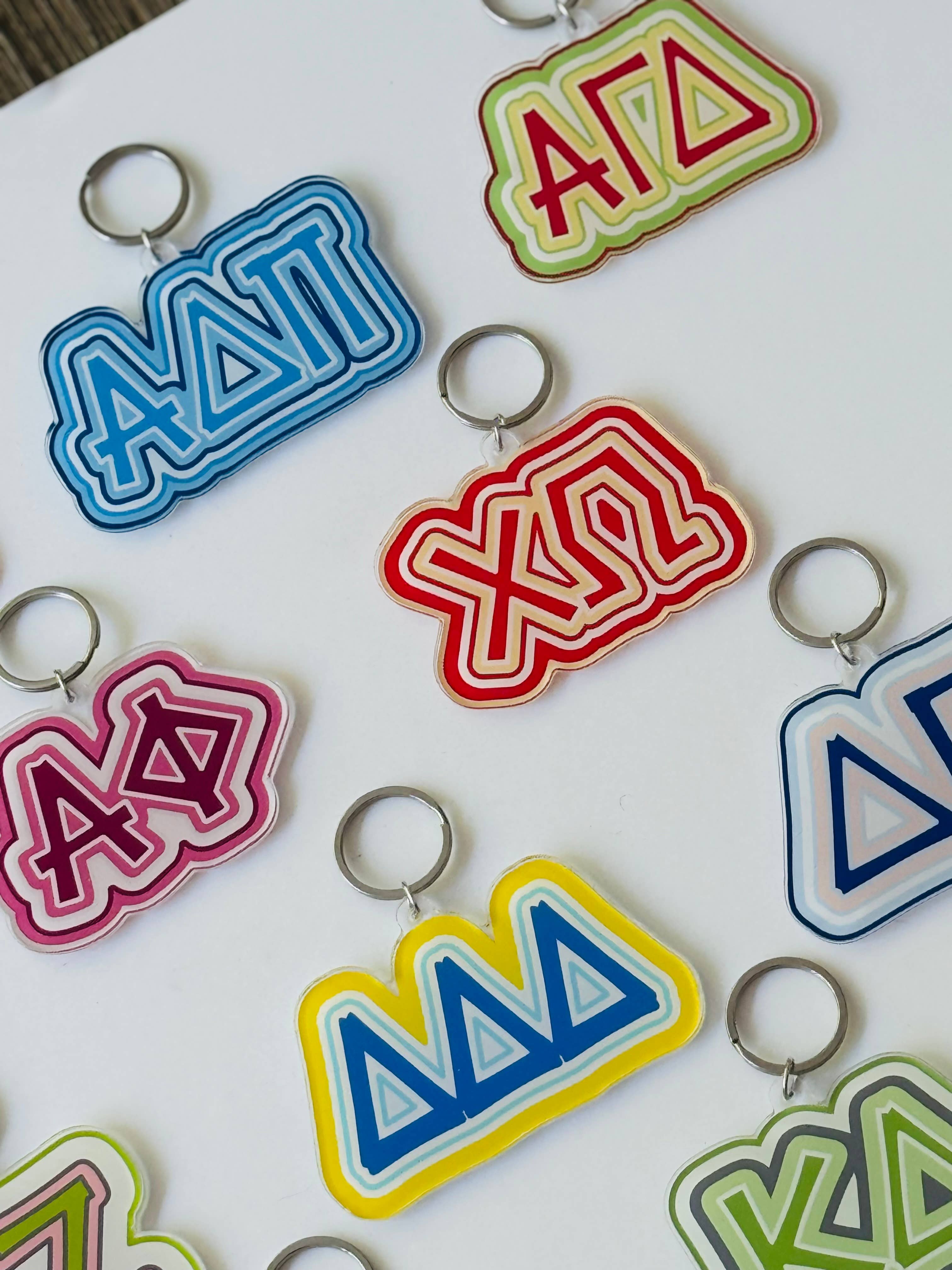 Buttongirl99 - Wholesale Keychain - Women's - Sorority Colorful Acrylic Key Chain3