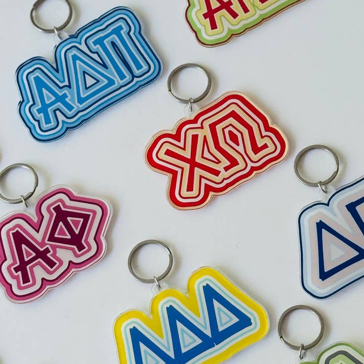 Buttongirl99 - Wholesale Keychain - Women's - Sorority Colorful Acrylic Key Chain3