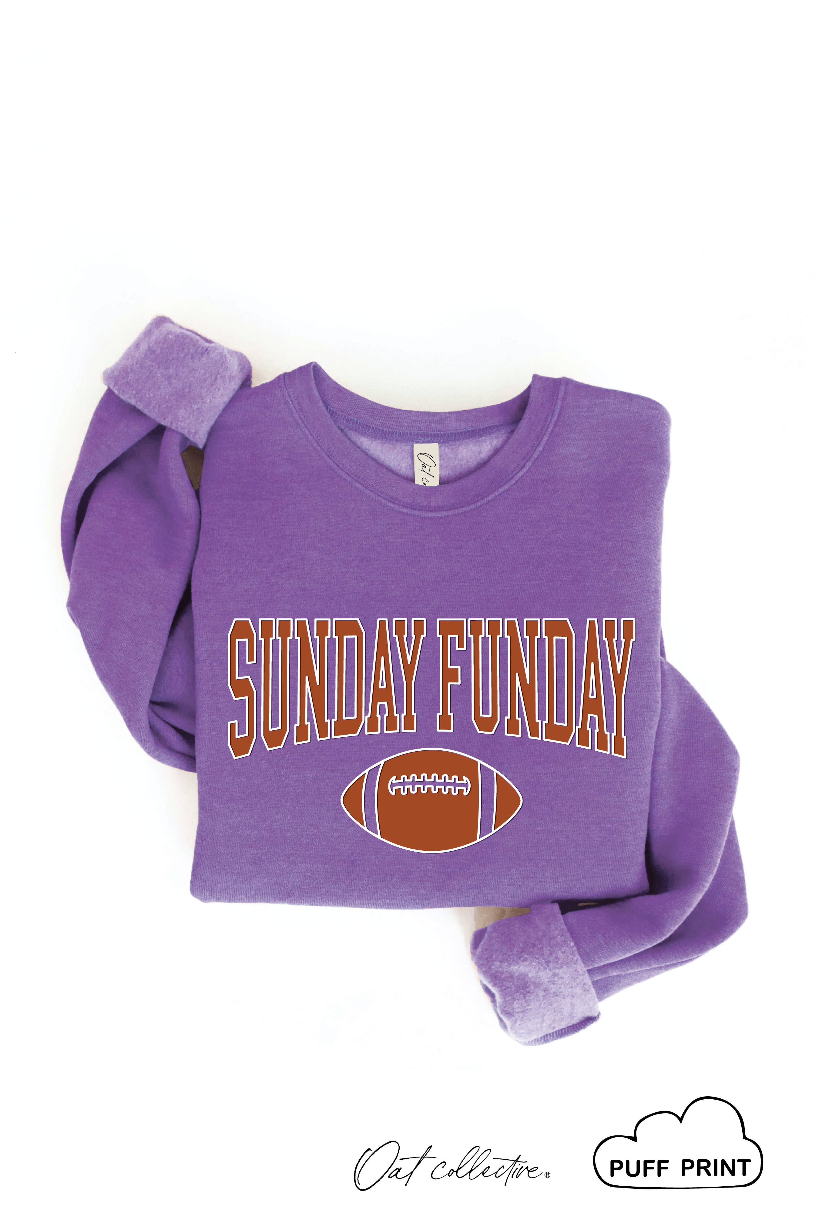 OAT COLLECTIVE - Wholesale Graphic Sweatshirt - Women's - SUNDAY FUNDAY PUFF Graphic Sweatshirt2