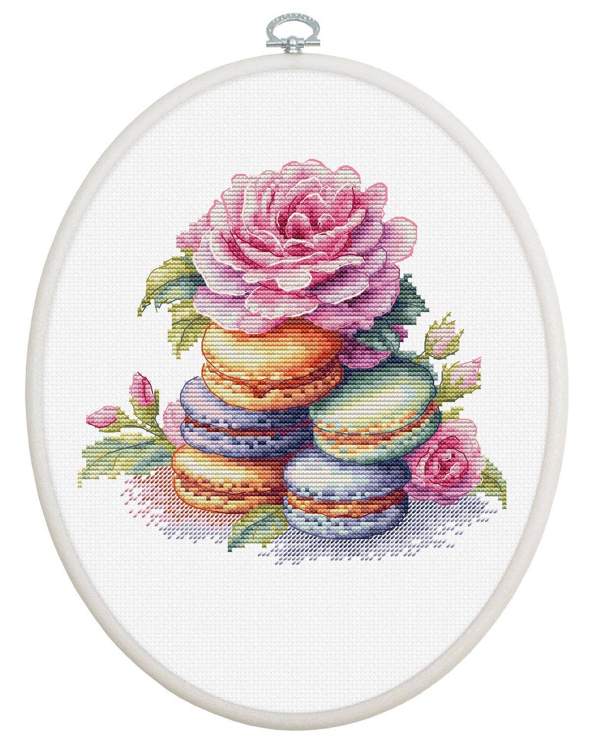 Luca-S – wholesale Material för broderi/korsstygn – Korsstygnssats med båge ingår Luca-S - Franska Macarons, BC2260