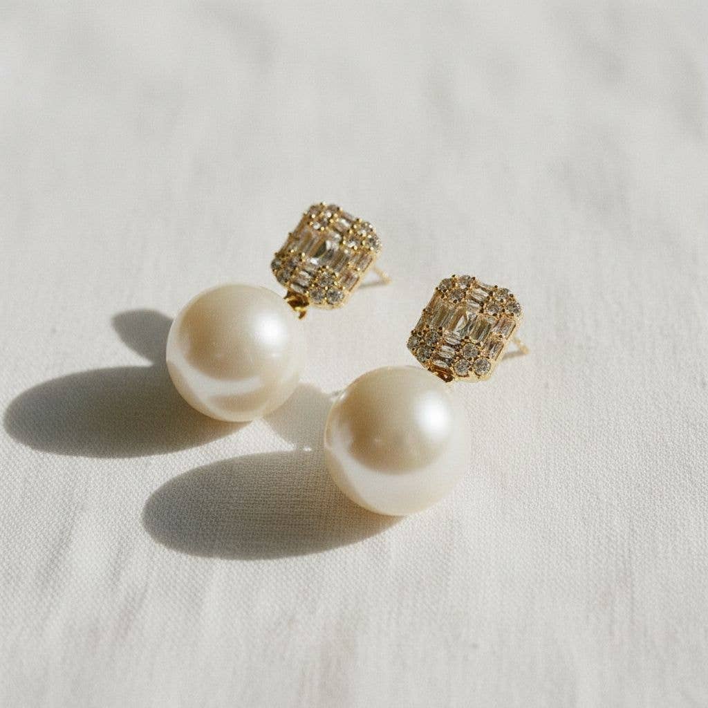 Ellemadera - Wholesale Dangle Earrings - Chic Vintage Pearl Drop Earrings1
