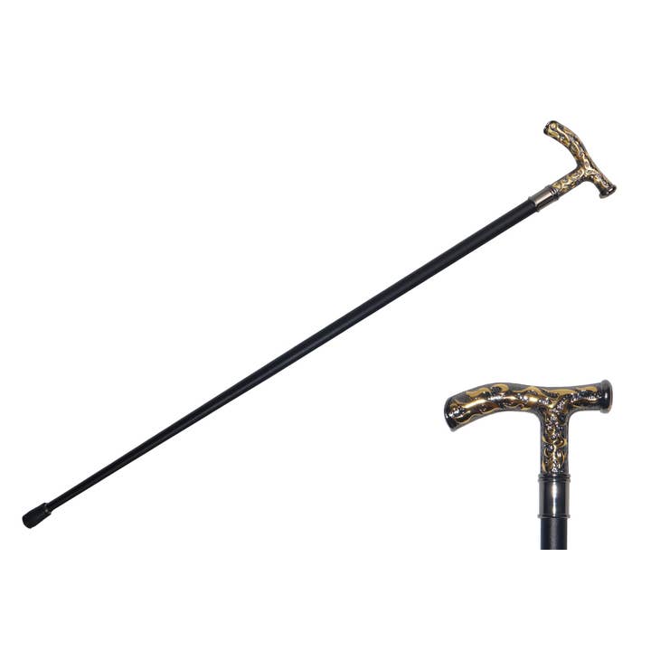Western Fashion - Wholesale Umbrella Stand - 35.5″ ZINC HANDLE WALKING CANE – GOLD FLAME