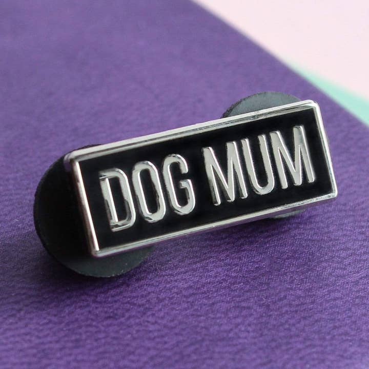 Dog Mum Enamel Pin Badge for wholesale by Purple Tree Designs