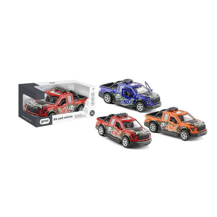 AJ Aguiar - Wholesale Toy Car/Truck - Kids - King Car Spins 3 Assorted. Pull Back 1:32 Dis-121