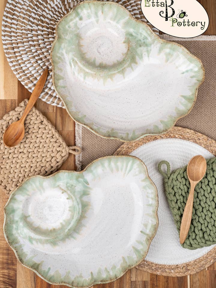 WAVY CHIP & DIP for wholesale by Etta B Pottery