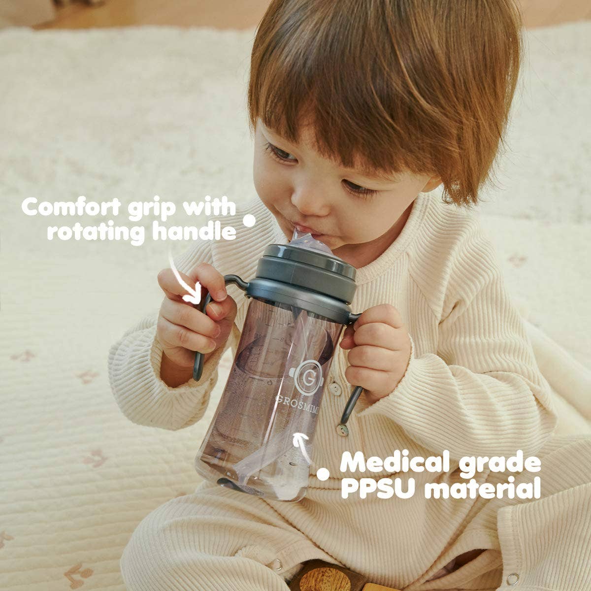 zezebaebae (Grosmimi and Cha&Mom) - Wholesale Drinking Glass/Cup - Kids & Baby - Grosmimi PPSU Straw Cup - 10oz (300ml)7