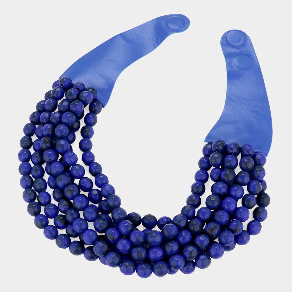 Sensibling Corp. – Colar com missangas/pérolas por atacado – Colar Magnético de Camadas com Contas Acrílicas Grossas e Pele Sintética28