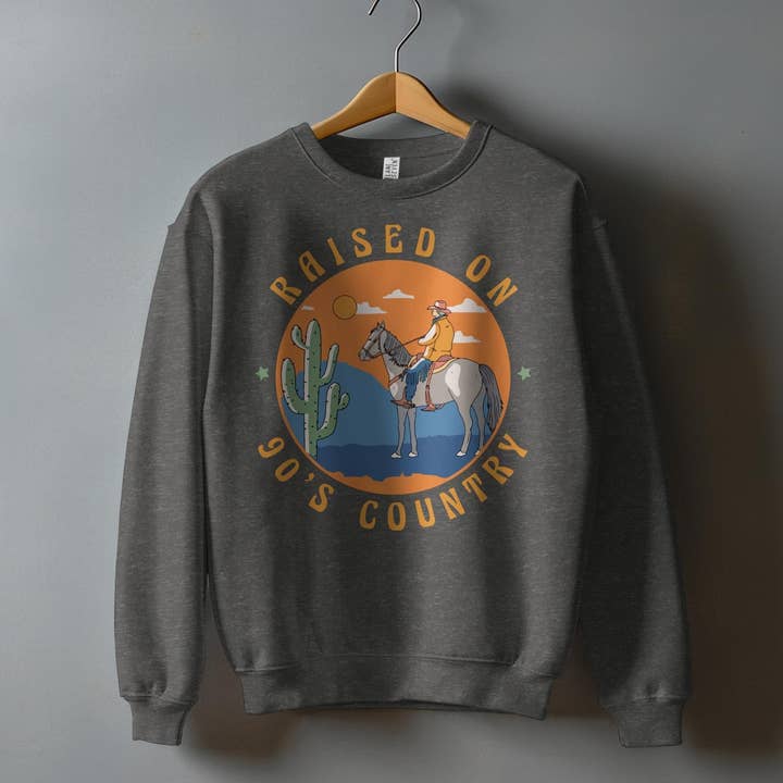 FreakyTeeFactory - Vente T-shirt sérigraphié – femme - T-shirt rétro années 90 country avec motif cowboy et cheval style vintage7