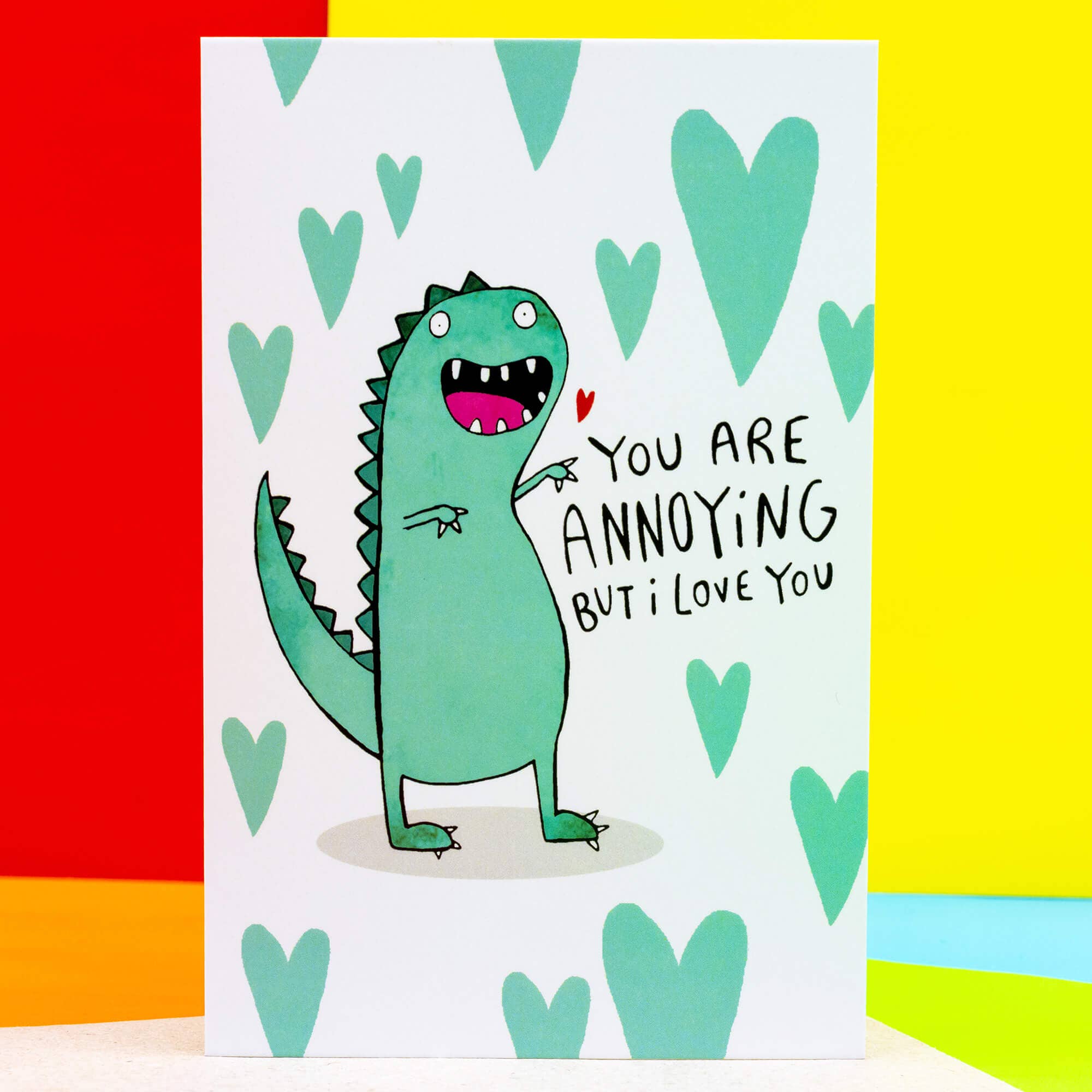 Katie Abey - Wholesale Love Card - Annoying Dinosaur A6 Greeting Card0