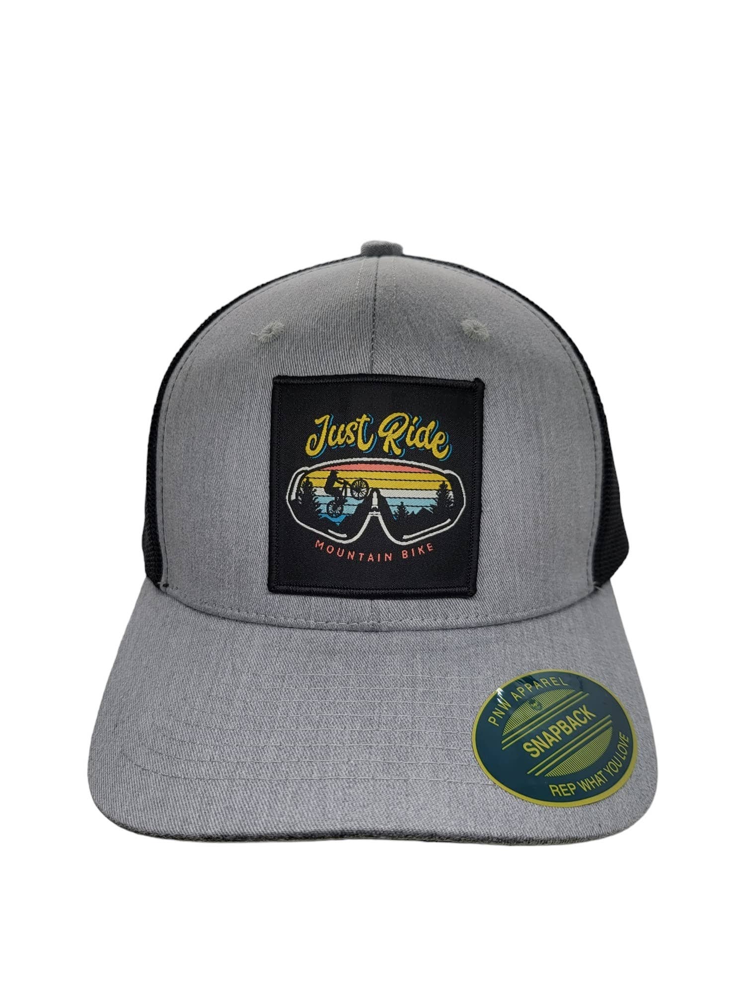 PNW Apparel - Vente Casquette de camionneur – unisexe - Casquette Trucker Just Ride Retro Mountain Bike6