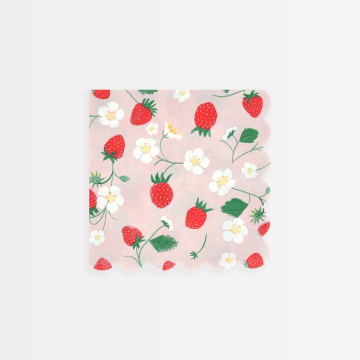 Strawberry Pattern Small Napkins for wholesale by Meri Meri