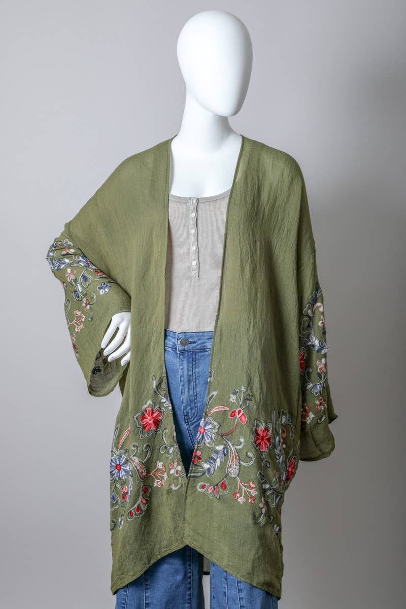 Leto Accessories - Wholesale Kimono - Women's - Chic Full-Length Flower Kimono - Versatile Layering Piece 🌼9