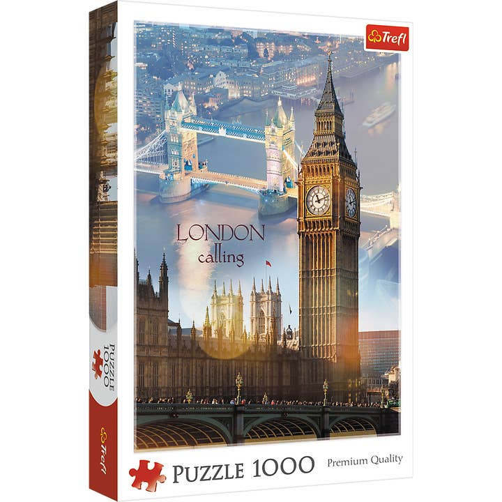 1000 Piece Jigsaw Puzzles, London at Dawn, Puzzle of England with Big Ben and Tower Bridge, Adult Puzzles, Trefl 10395 for wholesale by CASTORLAND by Bridge Toys