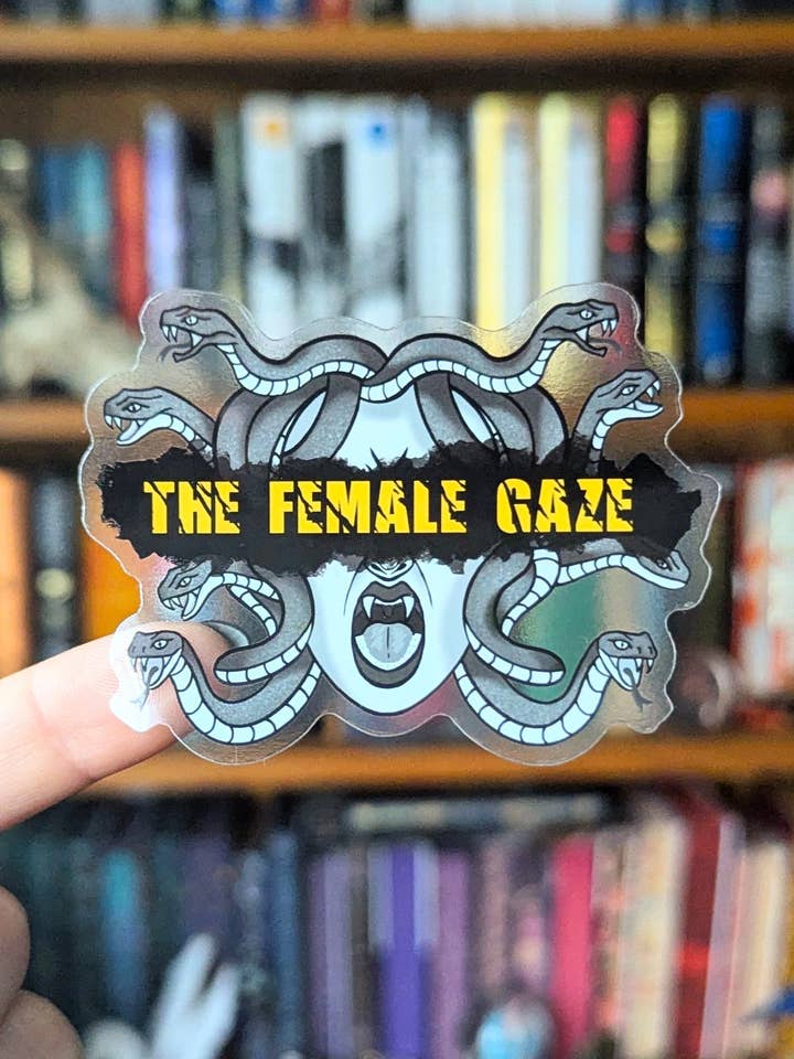 The Female Gaze feminine rage translucent sticker for wholesale by Geek and Artsy