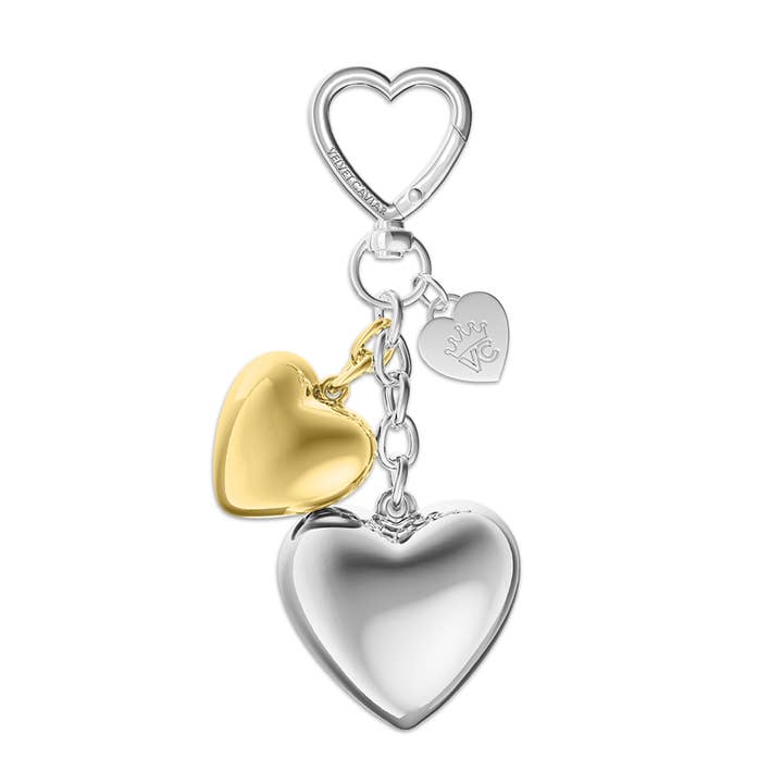 Tech & Bag Charm- Mixed Metal Heart for wholesale by VELVET CAVIAR