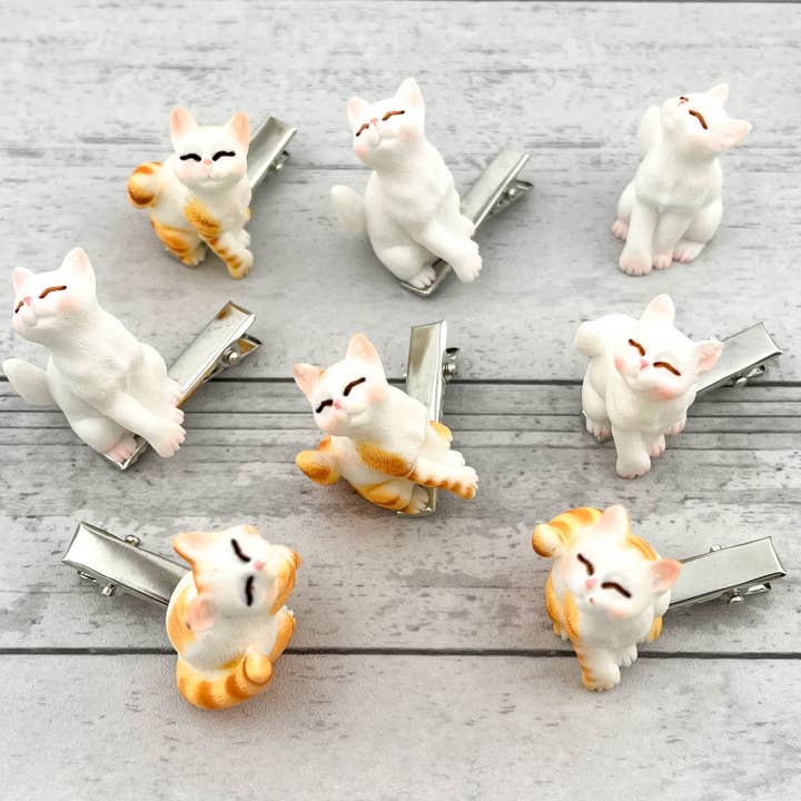 Horquilla de caimán 3D con gato, pinza de pelo de gatito lindo para venta al por mayor de SoapElenGlen