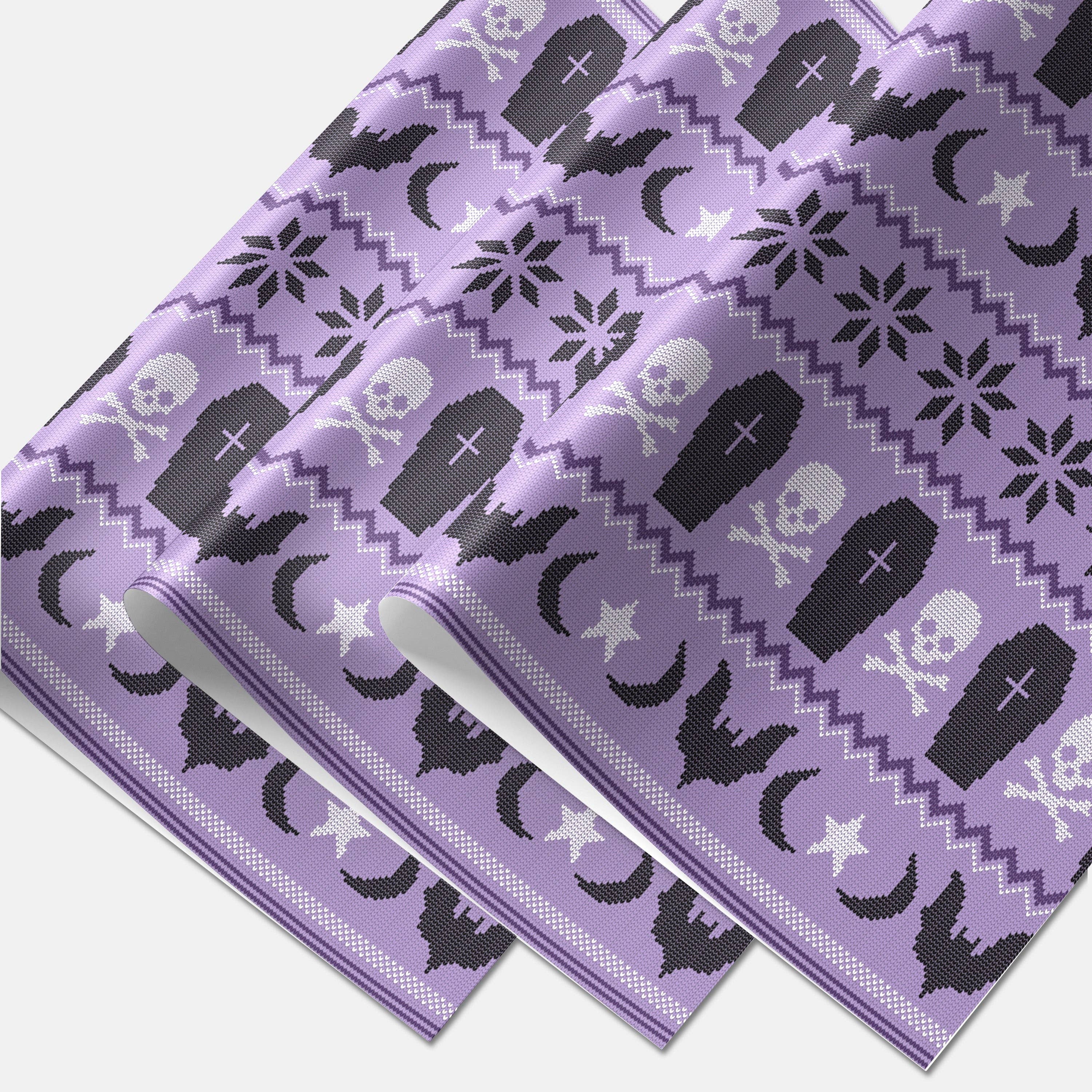 Rock'N Paper - Wholesale Wrapping Paper Roll - Spooky Christmas Wrapping Paper, Bat & Coffin Ugly Sweater 0