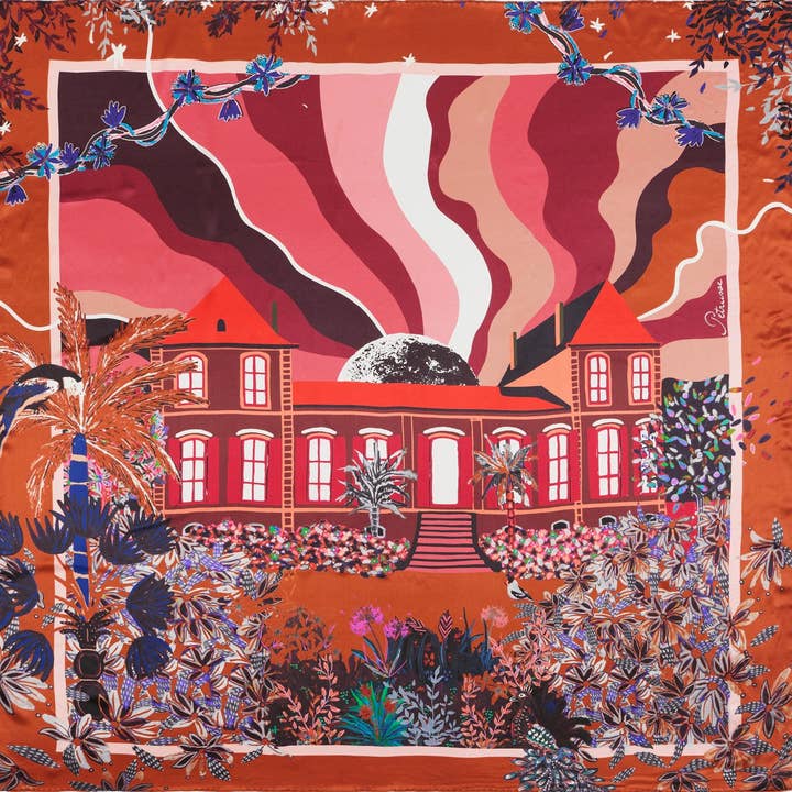 carré seta 105 - fantasia caramello per la vendita all'ingrosso da parte di Petrusse Paris