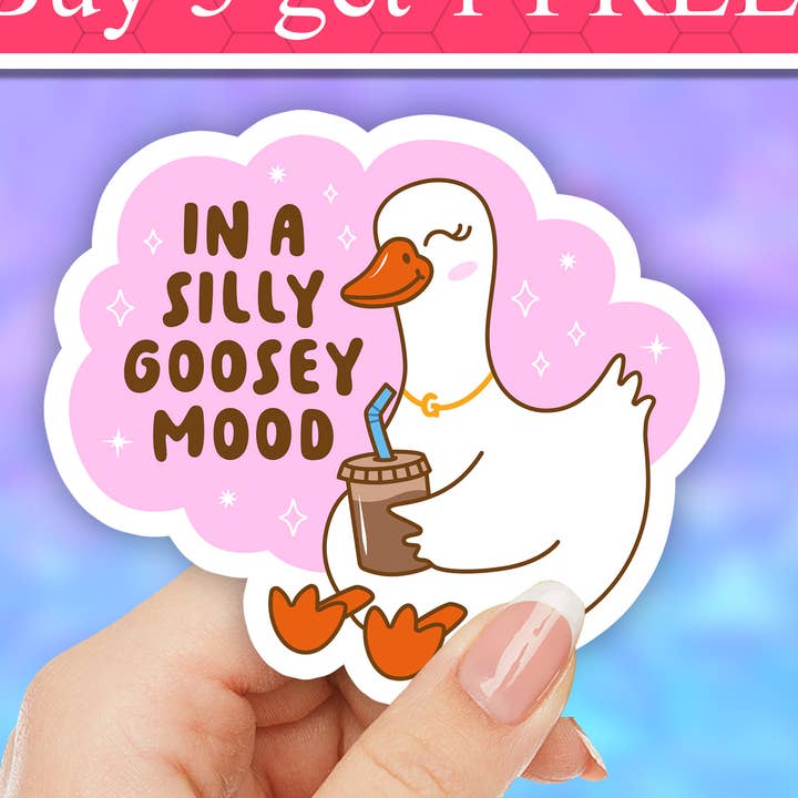 In a Silly Goose mood vinyl sticker, Funny meme stickers for wholesale by Neya Sticker Shop