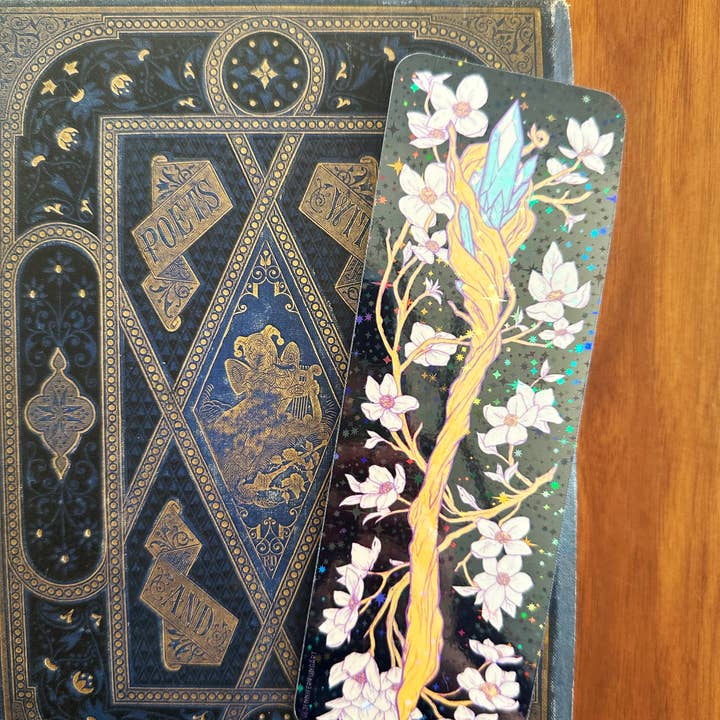 Jennifer Yung Art - Wholesale Bookmark - Fantasy Mystical Sword Wand Botanical Holographic Bookmark 8