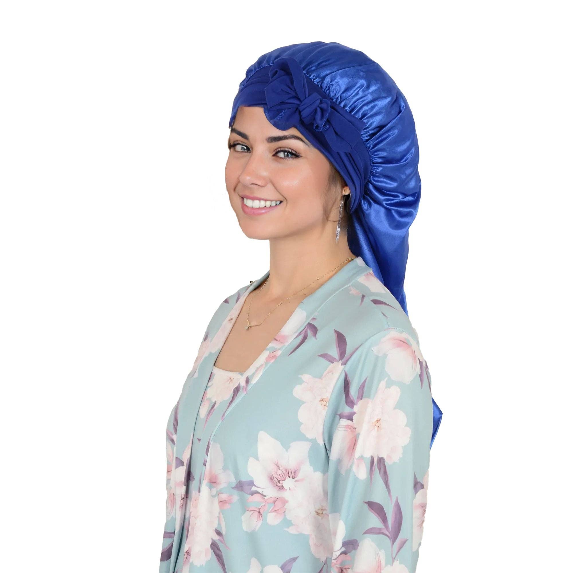 AK Brand - Wholesale Sleep Cap / Bonnet - Women's - Satin Long Bonnet Sleep Cap with Stretch Turban Band30