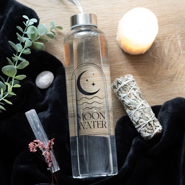 Something Different Wholesale - Wholesale Water Bottle - Moon Water Reusable Glass Water Bottle