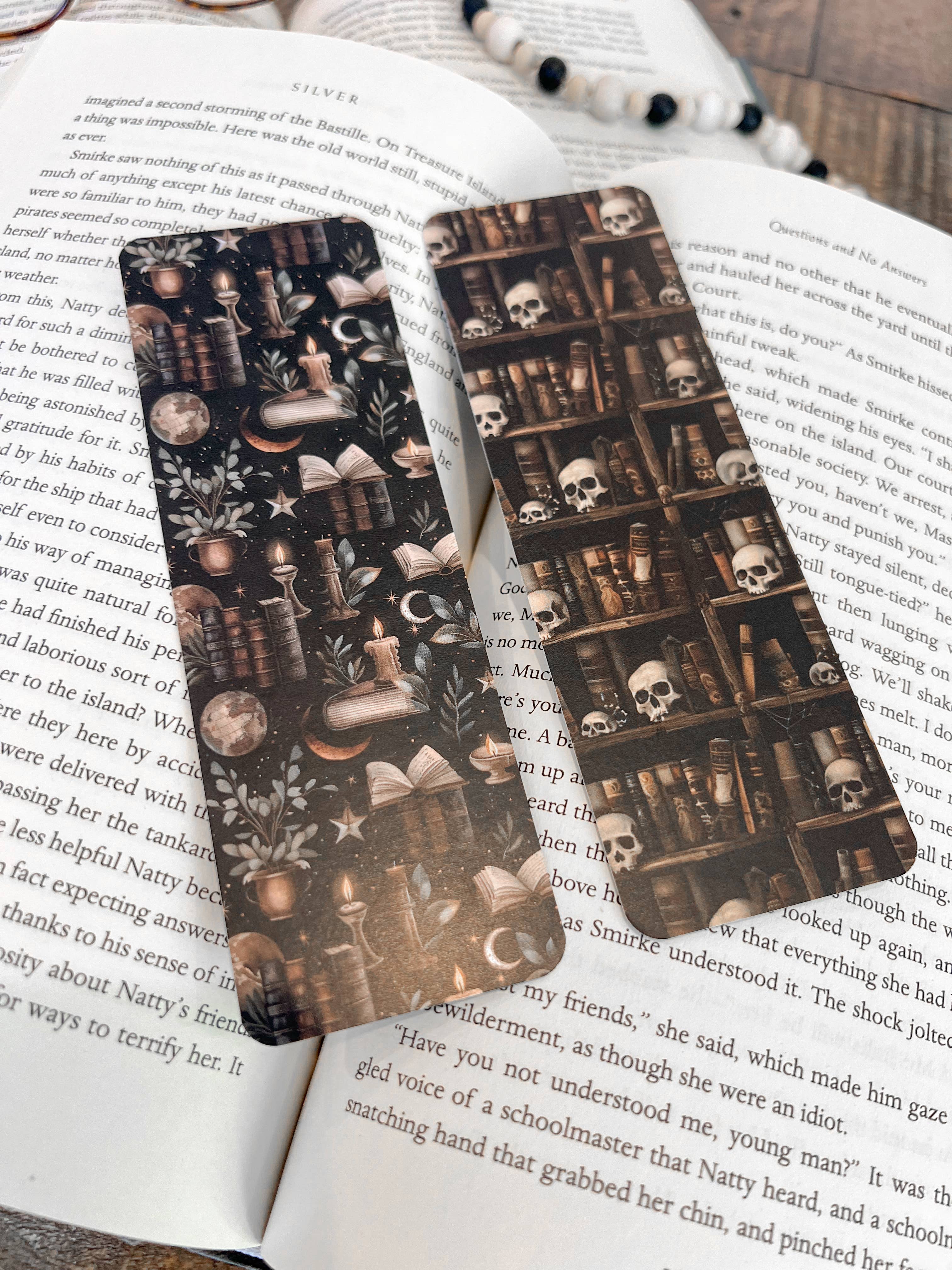 Little Turkey Shoppe - Wholesale Bookmark - Dark Library Bookmark Set - Skull Bookshelf, Moon Witch5