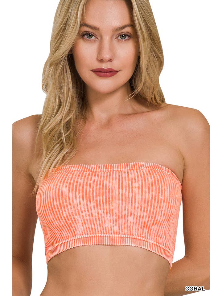 42POPS - Wholesale Bustier - Women's - ",,,.Premium washed seamless rib bandeau top bra11
