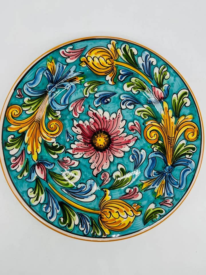 Caltagirone keramisk madbrugsplade - Iolit for engroshandel hos DD Ceramiche Siciliane