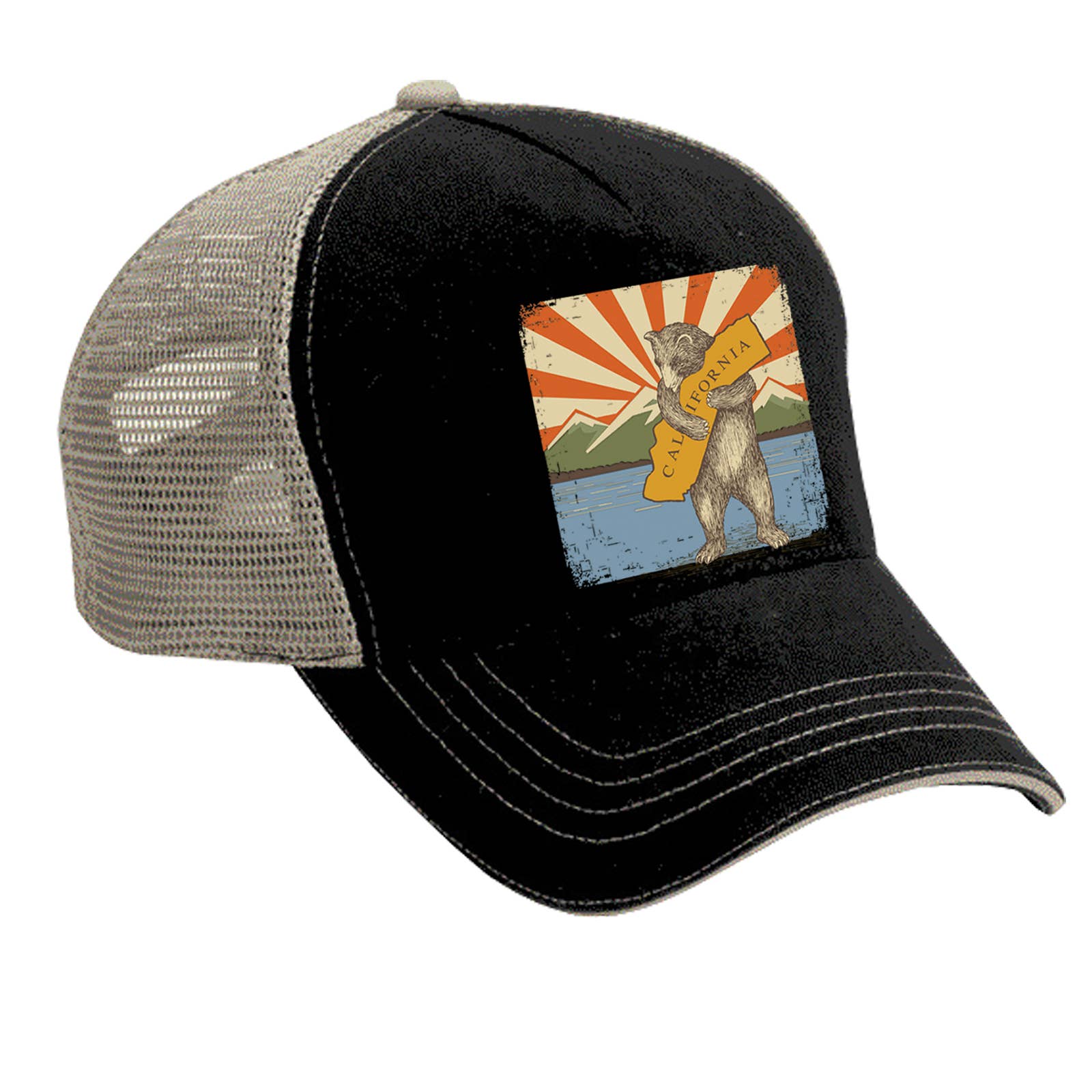 SF Mercantile - Vente Casquette de camionneur – unisexe - CA Mountain Bear Trucker Chapeau0