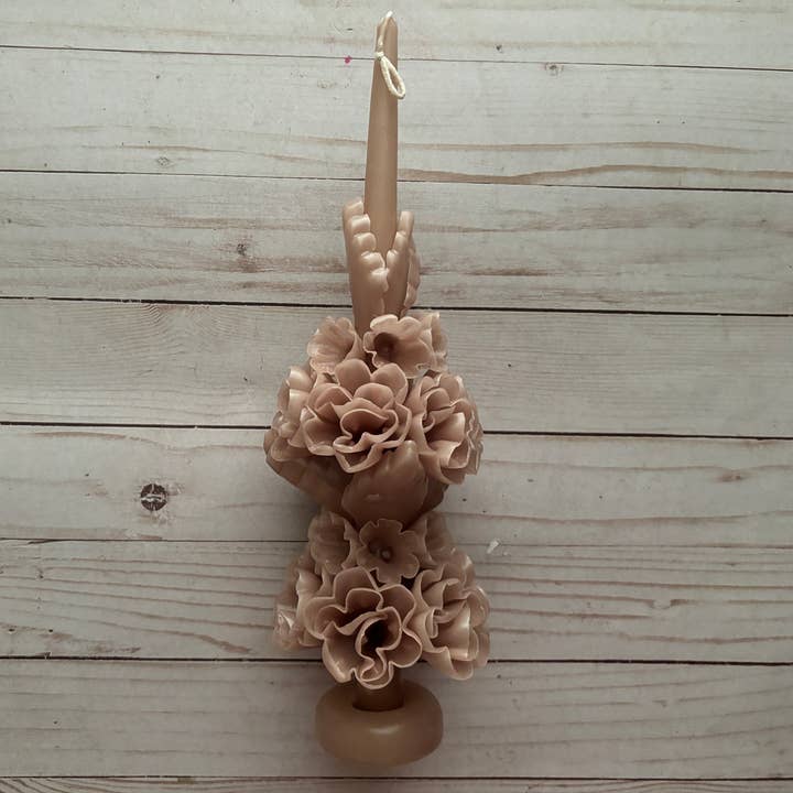 Große Oaxaca-Ringelblumenkerze aus Nussbaumholz für den Großhandel von Viva Greetings