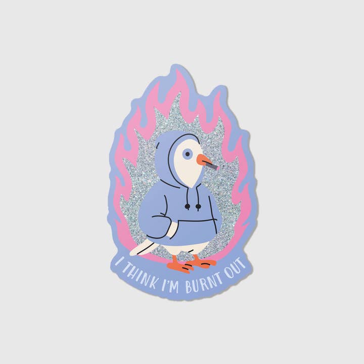 Burnt out - Glitter Vinyl Sticker for wholesale by studio mirabella