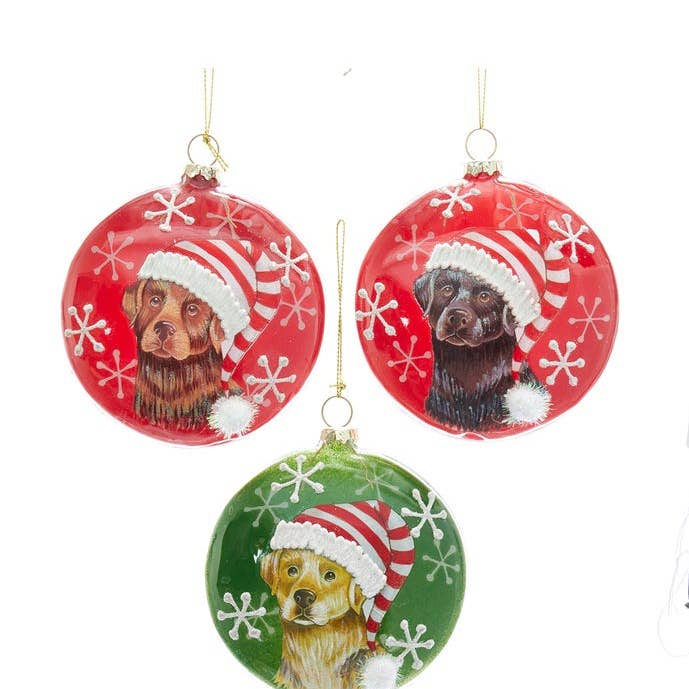 Kurt S. Adler, Inc. - Wholesale Ornament Set - 100MM LABRADOR RETRIEVR DISC ORNAMENT 3A