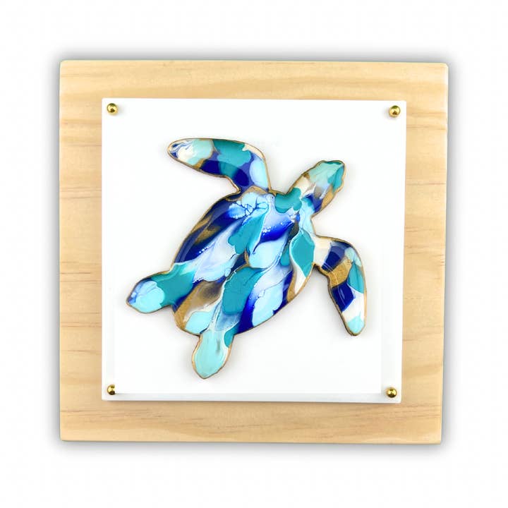Home Meade - Wholesale Wall Accent - Coastal Wood Art - Ocean Life - Turtle