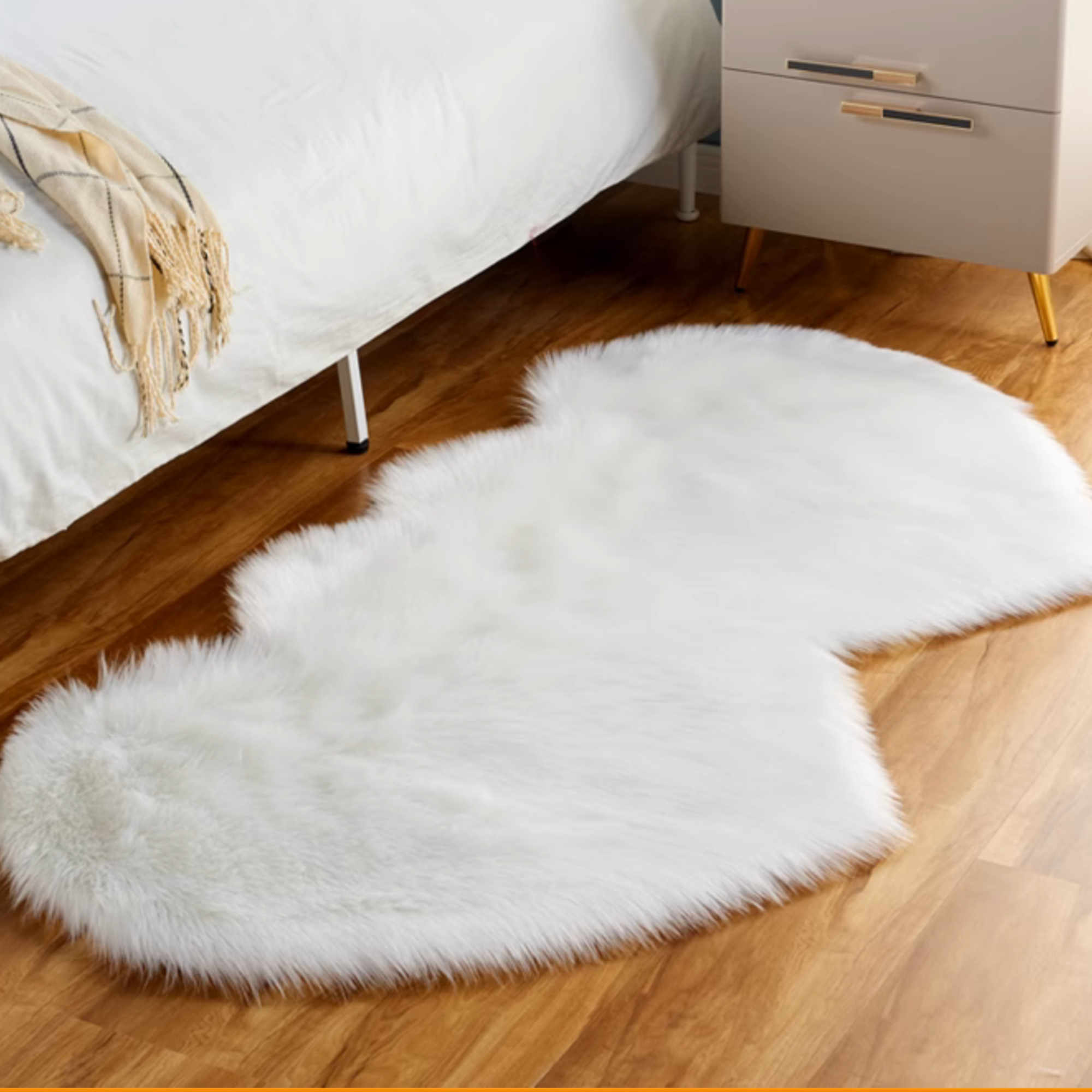 DrifWoo – wholesale Area rug – Fluffy Double Heart Mat Faux Non-slip Decorative Rug5