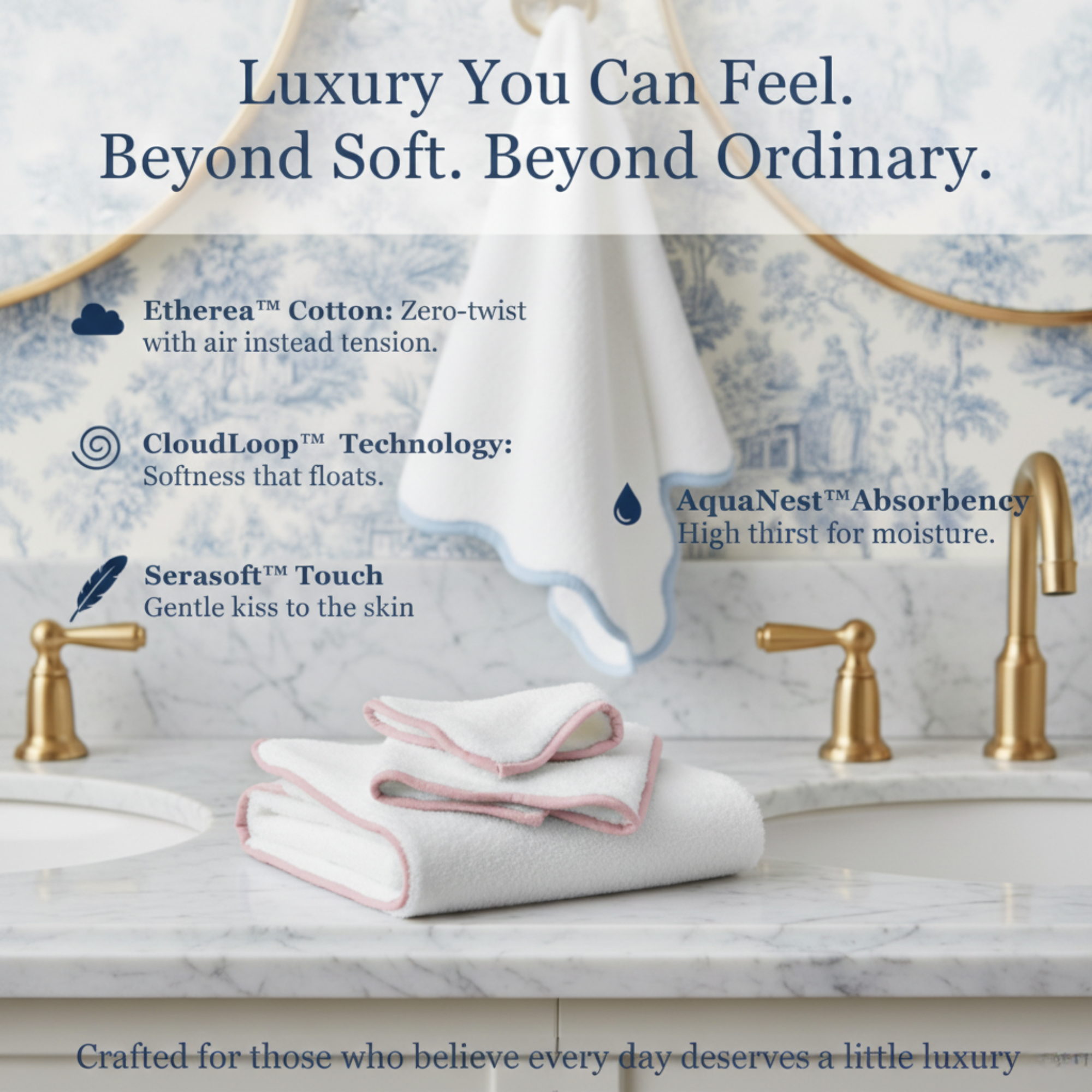 Lotus Linen - Wholesale Hand Towel - Luxury Cotton Hand Towels with Scallop Piping63