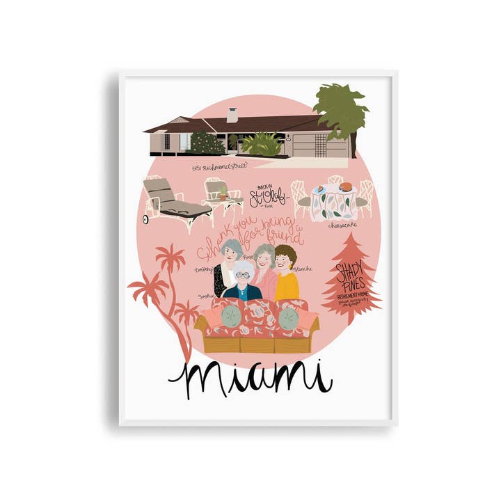 The Golden Girls Miami Print for wholesale by Lane Paper Works