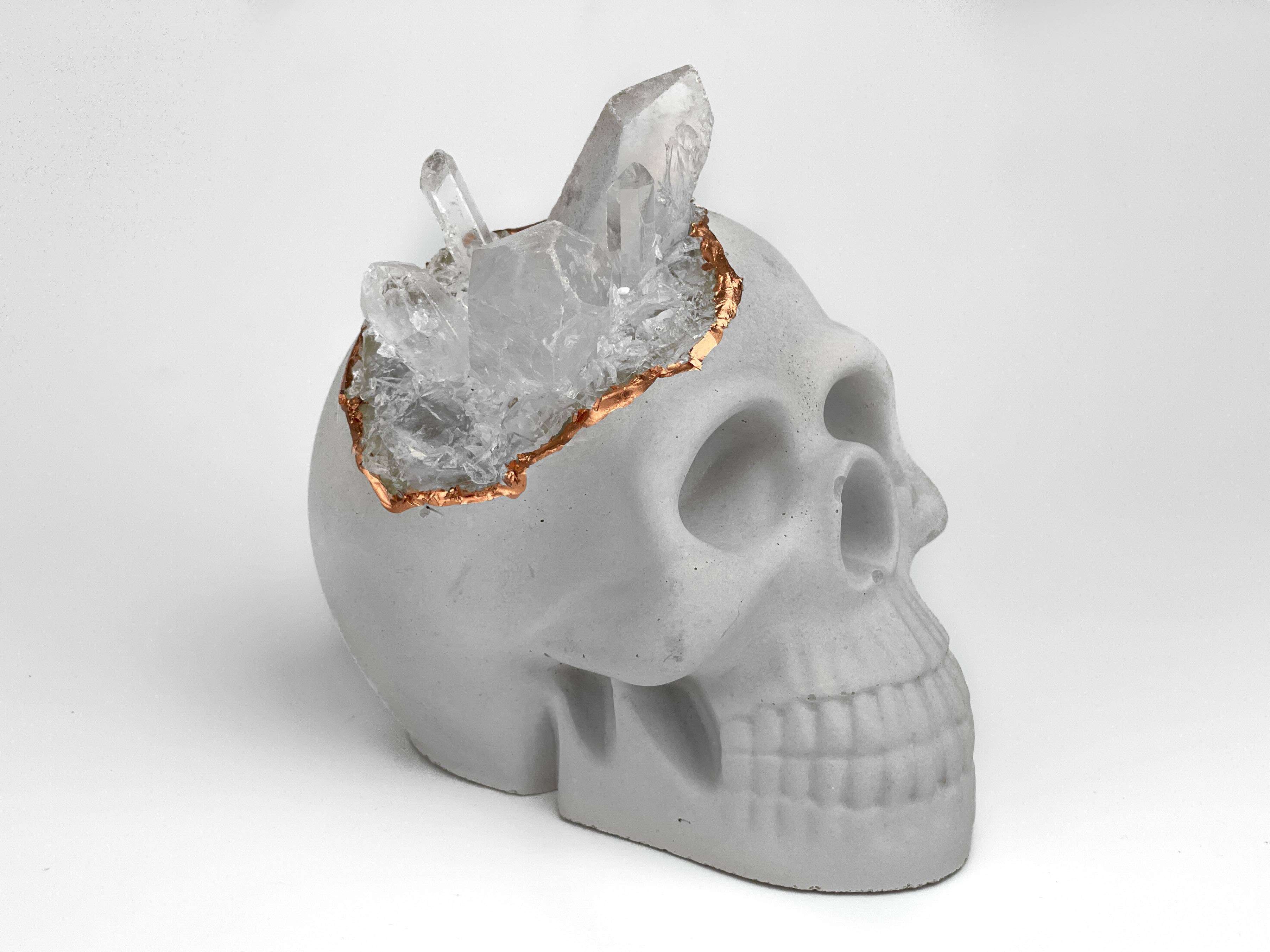 Planters Made in the USA - Wholesale Decoratief beeldje - Groot schedelbeeld van rozenkwarts en natuurlijke kristallen11
