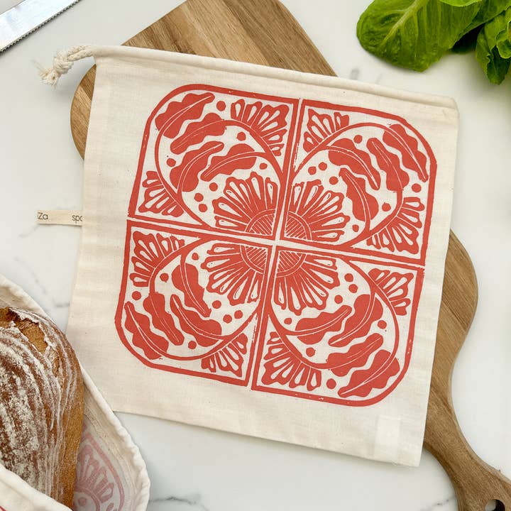 Bread Bag 11.5" square for round loaves Madiba for wholesale by Halo Dish Covers
