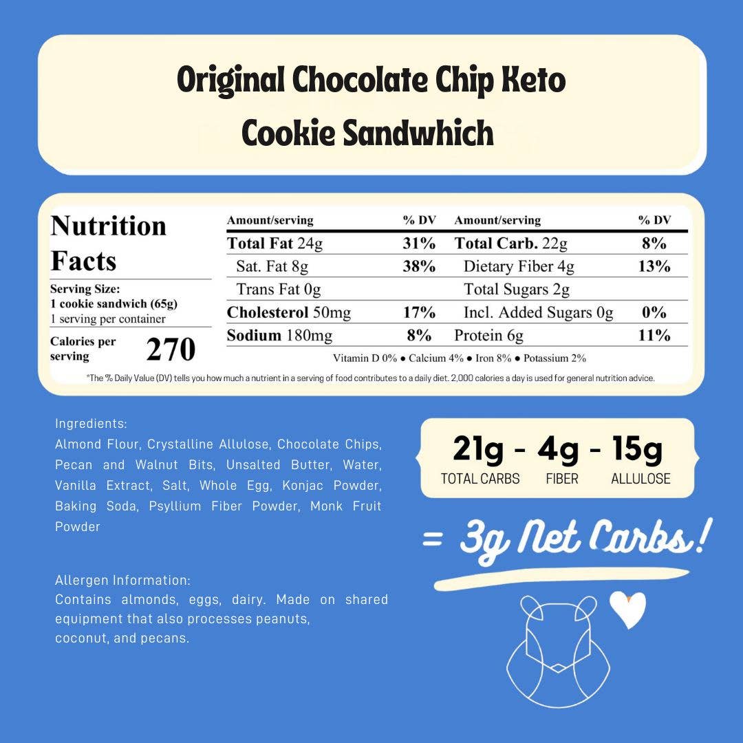 ChipMonk Baking - Wholesale Cookie - Original Chocolate Chip Keto Cookie Sandwich2