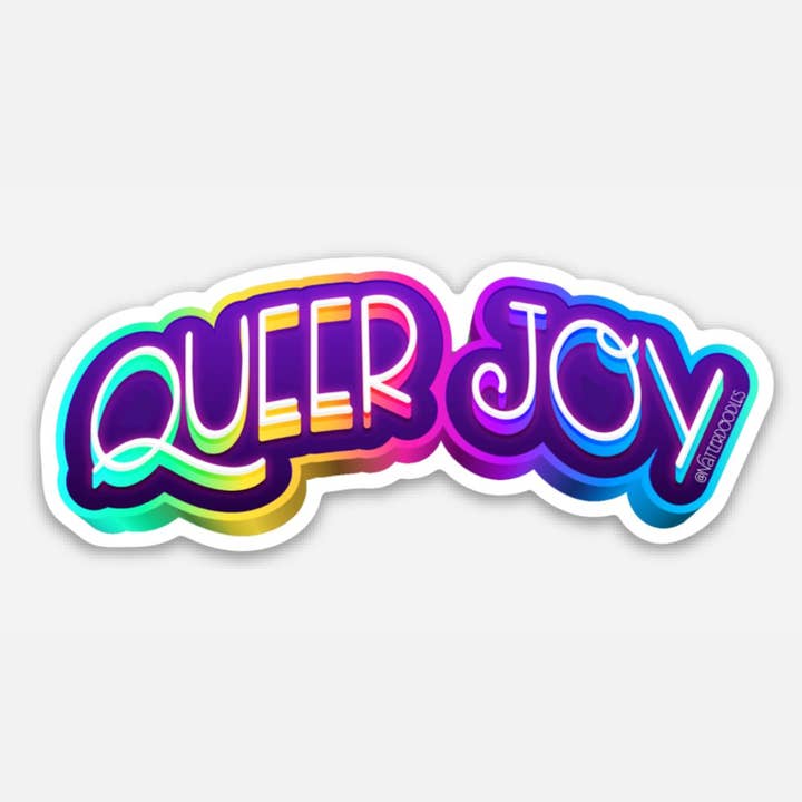 NatterDoodle - Wholesale Sticker - Queer Joy Resistance Rainbow LGBT Matte Waterproof Sticker
