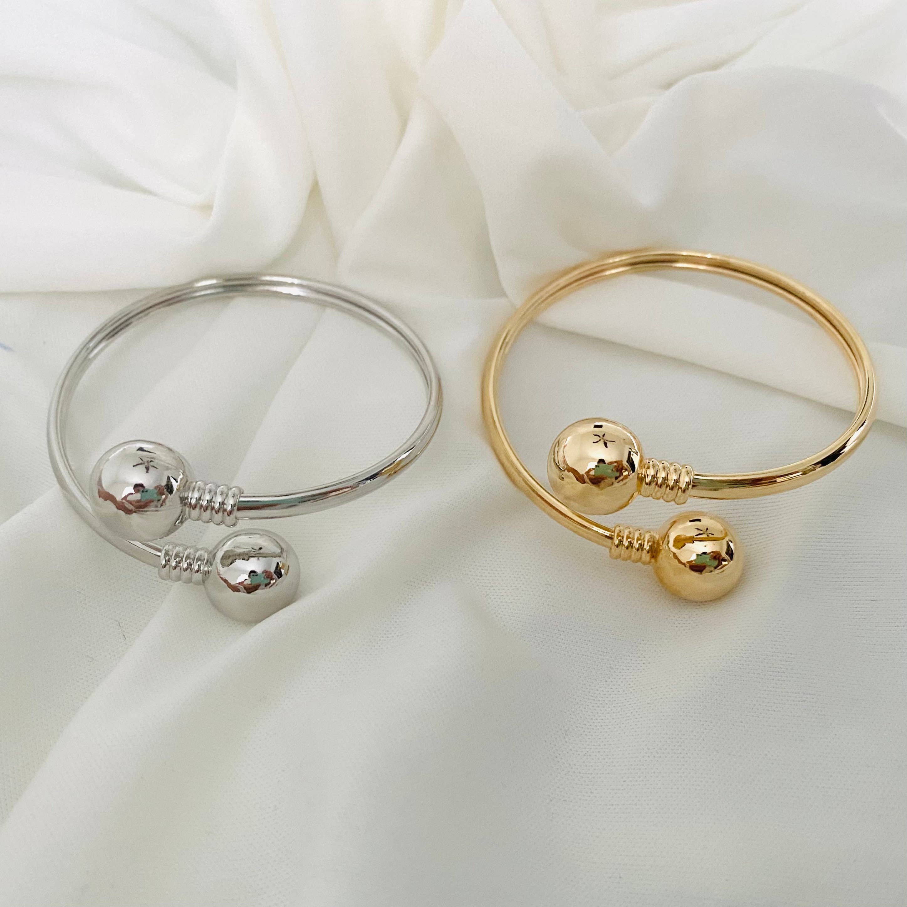 Housegoldjewelry – Engroshandel Manchetarmbånd – Dobbelt bolden armbånd, åben Cuff armbånd, bolden ende Cuff armbånd7