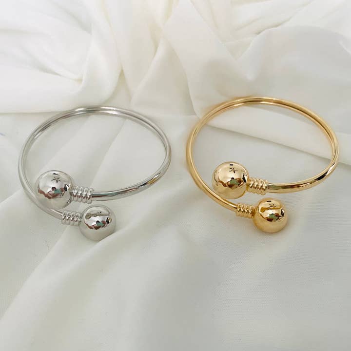 Housegoldjewelry – Engroshandel Manchetarmbånd – Dobbelt bolden armbånd, åben Cuff armbånd, bolden ende Cuff armbånd7