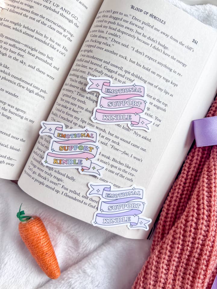 Autocollant Kindle de soutien émotionnel | Autocollants littéraires | Autocollants faits main pour la vente par Bumblebry Designs